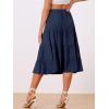 imageAllegra K Womens Midi Skirts Solid Elastic Waist Flare Tiered Long ALine Skirt with PocketsNavy