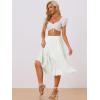 imageAllegra K Womens Midi Skirts Solid Elastic Waist Flare Tiered Long ALine Skirt with PocketsWhite