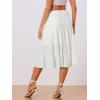 imageAllegra K Womens Midi Skirts Solid Elastic Waist Flare Tiered Long ALine Skirt with PocketsWhite