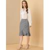 imageAllegra K Womens Plaid Asymmetric Fishtail Button Work Office Ruffle Pencil SkirtBlack White