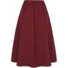imageAllegra K High Waisted Skirts for Womens Vintage Solid Color Below Knee Pleated Flared SkirtDeep Red