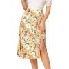 imageAllegra K Womens Boho Floral High Waist Split A Line Midi SkirtYellow