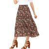 imageAllegra K Womens Floral Skirts Chiffon Aline Long Tiered Ruffle Boho Midi Skirt XS3XLBlack Red