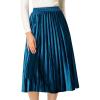 imageAllegra K Womens Metallic Accordion Swing Midi Pleated SkirtOcean Blue