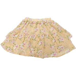 imageAllegra K Womens Layered Ruffle Hem Elastic Waist ALine Skater Floral Mini SkirtYellow