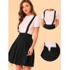 imageAllegra K Suspender Skirt for Womens Detachable Strap ALine Flared Skater Cute Bubble SkirtBlack