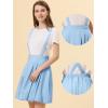 imageAllegra K Suspender Skirt for Womens Detachable Strap ALine Flared Skater Cute Bubble SkirtBlue