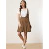 imageAllegra K Suspender Skirt for Womens Detachable Strap ALine Flared Skater Cute Bubble SkirtBrown
