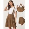 imageAllegra K Suspender Skirt for Womens Detachable Strap ALine Flared Skater Cute Bubble SkirtBrown
