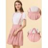 imageAllegra K Suspender Skirt for Womens Detachable Strap ALine Flared Skater Cute Bubble SkirtPink