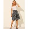 imageAllegra K Womens ALine Ruffle Elastic Waist Flowy Tiered Floral Knee Length SkirtBlack