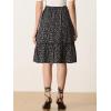 imageAllegra K Womens ALine Ruffle Elastic Waist Flowy Tiered Floral Knee Length SkirtBlack Floral