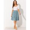 imageAllegra K Womens ALine Ruffle Elastic Waist Flowy Tiered Floral Knee Length SkirtDusty Blue