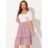 imageAllegra K Womens ALine Ruffle Elastic Waist Flowy Tiered Floral Knee Length SkirtDusty Pink