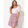 imageAllegra K Womens ALine Ruffle Elastic Waist Flowy Tiered Floral Knee Length SkirtDusty Pink