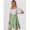 imageAllegra K Womens ALine Ruffle Elastic Waist Flowy Tiered Floral Knee Length SkirtGreen