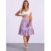 imageAllegra K Womens ALine Ruffle Elastic Waist Flowy Tiered Floral Knee Length SkirtLight Purple