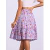 imageAllegra K Womens ALine Ruffle Elastic Waist Flowy Tiered Floral Knee Length SkirtLight Purple