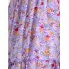 imageAllegra K Womens ALine Ruffle Elastic Waist Flowy Tiered Floral Knee Length SkirtLight Purple