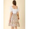 imageAllegra K Womens ALine Ruffle Elastic Waist Flowy Tiered Floral Knee Length SkirtMulticolor