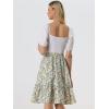 imageAllegra K Womens ALine Ruffle Elastic Waist Flowy Tiered Floral Knee Length SkirtWhite Yellow