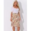 imageAllegra K Womens Floral Midi Skirts Summer Ruffle High Waist Flowy ALine Split Knee Length SkirtBeige