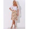 imageAllegra K Womens Floral Midi Skirts Summer Ruffle High Waist Flowy ALine Split Knee Length SkirtBeige