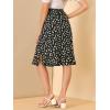 imageAllegra K Womens Floral Midi Skirts Summer Ruffle High Waist Flowy ALine Split Knee Length SkirtBlack