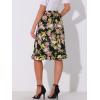 imageAllegra K Womens Floral Midi Skirts Summer Ruffle High Waist Flowy ALine Split Knee Length SkirtBlack Beige