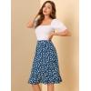 imageAllegra K Womens Floral Midi Skirts Summer Ruffle High Waist Flowy ALine Split Knee Length SkirtBlue