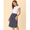 imageAllegra K Womens Floral Midi Skirts Summer Ruffle High Waist Flowy ALine Split Knee Length SkirtDark Blue