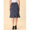 imageAllegra K Womens Floral Midi Skirts Summer Ruffle High Waist Flowy ALine Split Knee Length SkirtDark Blue