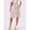 imageAllegra K Womens Floral Midi Skirts Summer Ruffle High Waist Flowy ALine Split Knee Length SkirtWhite