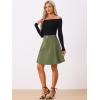 imageAllegra K Womens High Waisted ALine Flared Casual Denim SkirtArmy Green