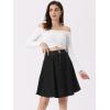 imageAllegra K Womens High Waisted ALine Flared Casual Denim SkirtBlack