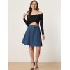 imageAllegra K Womens High Waisted ALine Flared Casual Denim SkirtDark Blue