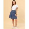 imageAllegra K Womens High Waisted ALine Flared Casual Denim SkirtLight Blue