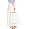 imageAllegra K Womens Saint Patricks Day Long Skirts Elastic Waist Swing ALine Lace Insert Maxi SkirtCream White