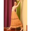 imageAllegra K Womens Saint Patricks Day Long Skirts Elastic Waist Swing ALine Lace Insert Maxi SkirtOrange
