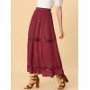 imageAllegra K Womens Saint Patricks Day Long Skirts Elastic Waist Swing ALine Lace Insert Maxi SkirtWine Red