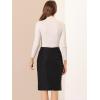 imageAllegra K Womens Work Office Skirts Faux Wrap Tie Front Knee Length SkirtBlack