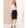 imageAllegra K Womens Work Office Skirts Faux Wrap Tie Front Knee Length SkirtBlack