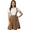 imageAllegra K Suspender Skirt for Womens Detachable Strap ALine Flared Skater Cute Bubble SkirtBrown