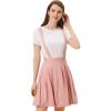 imageAllegra K Suspender Skirt for Womens Detachable Strap ALine Flared Skater Cute Bubble SkirtPink