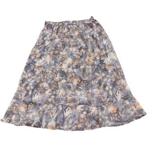 imageAllegra K Womens Floral Midi Skirts Summer Ruffle High Waist Flowy ALine Split Knee Length SkirtGrey