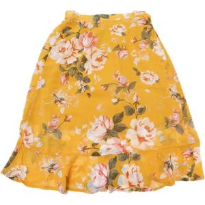 imageAllegra K Womens Floral Midi Skirts Summer Ruffle High Waist Flowy ALine Split Knee Length SkirtYellow