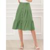 imageAllegra K Womens Button Front Ruffle Hem Belt High Waist ALine Flowy Chiffon Pleated Midi SkirtAvocado Green