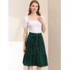imageAllegra K Womens Button Front Ruffle Hem Belt High Waist ALine Flowy Chiffon Pleated Midi SkirtDark Green