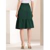 imageAllegra K Womens Button Front Ruffle Hem Belt High Waist ALine Flowy Chiffon Pleated Midi SkirtDark Green