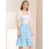 imageAllegra K Womens Button Front Ruffle Hem Belt High Waist ALine Flowy Chiffon Pleated Midi SkirtLight Blue